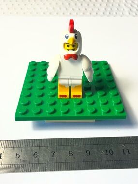 This is a LEGO Minifigures Series 9 Chicken Suit Guy